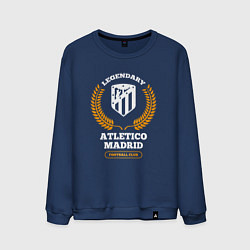 Свитшот хлопковый мужской Лого Atletico Madrid и надпись Legendary Football, цвет: тёмно-синий