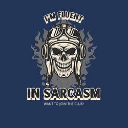 Свитшот хлопковый мужской Im fluent in sarcasm, цвет: тёмно-синий — фото 2