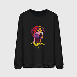 Свитшот хлопковый мужской Tupac Color, цвет: черный