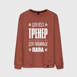 Свитшот хлопковый мужской Тренер Папа, цвет: кирпичный