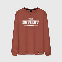 Свитшот хлопковый мужской Team Novikov Forever фамилия на латинице, цвет: кирпичный