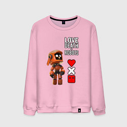 Свитшот хлопковый мужской Love Death and Robots Любовь Смерть Роботы, цвет: светло-розовый