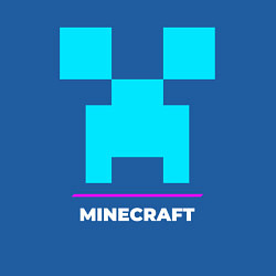 Свитшот хлопковый мужской Символ Minecraft в неоновых цветах, цвет: синий — фото 2