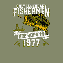Свитшот хлопковый мужской Только легендарные рыбаки рождаются в 1977, цвет: авокадо — фото 2