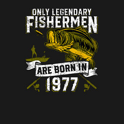 Свитшот хлопковый мужской Только легендарные рыбаки рождаются в 1977, цвет: черный — фото 2