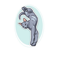 Свитшот хлопковый мужской Русская голубая кошка Кошки, цвет: белый — фото 2