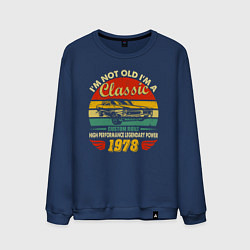 Свитшот хлопковый мужской Я не старый, я классический 1978 года, цвет: тёмно-синий
