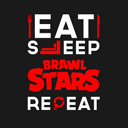 Свитшот хлопковый мужской Надпись Eat Sleep Brawl Stars Repeat, цвет: черный — фото 2