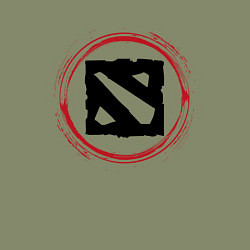 Свитшот хлопковый мужской Символ Dota и красная краска вокруг, цвет: авокадо — фото 2