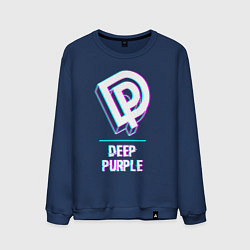 Свитшот хлопковый мужской Deep Purple Glitch Rock, цвет: тёмно-синий