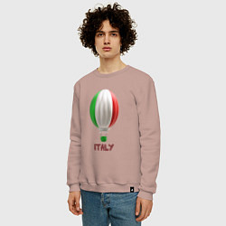 Свитшот хлопковый мужской 3d aerostat Italy flag, цвет: пыльно-розовый — фото 2