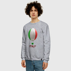 Свитшот хлопковый мужской 3d aerostat Italy flag, цвет: меланж — фото 2