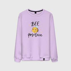 Свитшот хлопковый мужской Bee positive, цвет: лаванда
