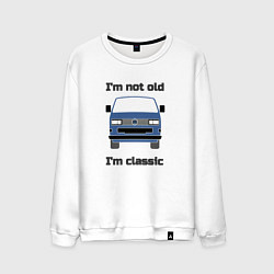 Свитшот хлопковый мужской Volkswagen Im not old Im classic, цвет: белый