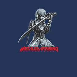 Свитшот хлопковый мужской Райден из Metal Gear Rising с мечом, цвет: тёмно-синий — фото 2
