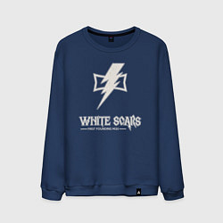 Свитшот хлопковый мужской Белые шрамы лого винтаж, цвет: тёмно-синий