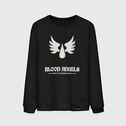 Свитшот хлопковый мужской Кровавые ангелы лого винтаж, цвет: черный