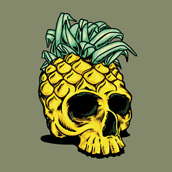 Свитшот хлопковый мужской Череп-ананас Лето, цвет: авокадо — фото 2