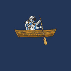 Свитшот хлопковый мужской Космонавт в лодке, цвет: тёмно-синий — фото 2