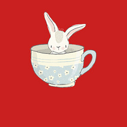 Свитшот хлопковый мужской Кролик в чашке, цвет: красный — фото 2