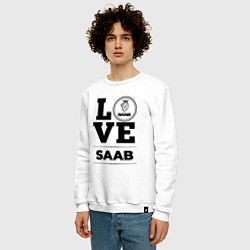 Свитшот хлопковый мужской Saab Love Classic, цвет: белый — фото 2
