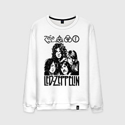 Свитшот хлопковый мужской Led Zeppelin Black, цвет: белый