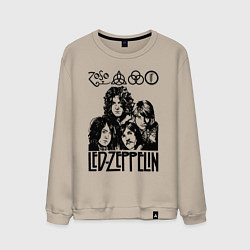 Свитшот хлопковый мужской Led Zeppelin Black, цвет: миндальный