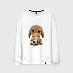 Свитшот хлопковый мужской Футбол - Кролик, цвет: белый