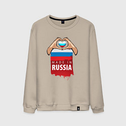 Свитшот хлопковый мужской Люблю Россию, цвет: миндальный