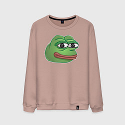Свитшот хлопковый мужской Пепе Лягушонок доволен, цвет: пыльно-розовый