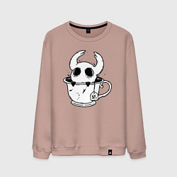 Свитшот хлопковый мужской Hollow Knight рыцарь в чашке, цвет: пыльно-розовый