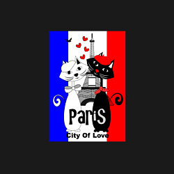 Свитшот хлопковый мужской Paris city of love, цвет: черный — фото 2