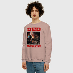 Свитшот хлопковый мужской DED SPACE, цвет: пыльно-розовый — фото 2