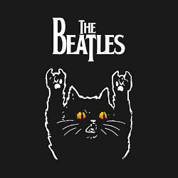 Свитшот хлопковый мужской The Beatles rock cat, цвет: черный — фото 2