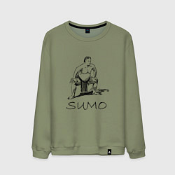 Свитшот хлопковый мужской Сумо минимализм, цвет: авокадо