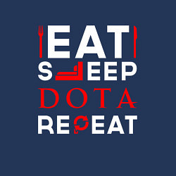 Свитшот хлопковый мужской Надпись eat sleep Dota repeat, цвет: тёмно-синий — фото 2