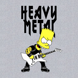 Свитшот хлопковый мужской Барт Симпсон - heavy metal, цвет: меланж — фото 2