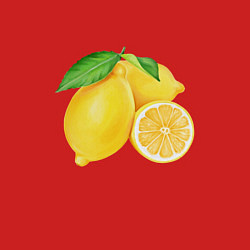 Свитшот хлопковый мужской Сочные лимоны, цвет: красный — фото 2