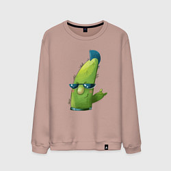 Свитшот хлопковый мужской Кактус - рокер, цвет: пыльно-розовый