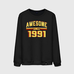 Свитшот хлопковый мужской Awesome Since 1991, цвет: черный