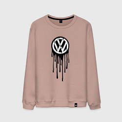 Свитшот хлопковый мужской Volkswagen - art logo, цвет: пыльно-розовый