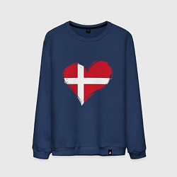 Свитшот хлопковый мужской Сердце - Дания, цвет: тёмно-синий