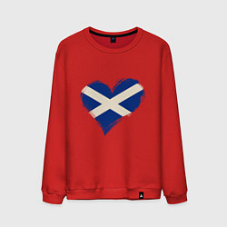 Свитшот хлопковый мужской Сердце - Шотландия, цвет: красный