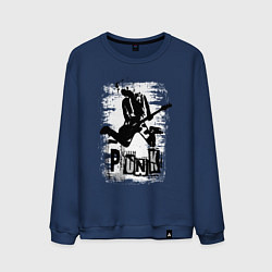 Свитшот хлопковый мужской Punk jump, цвет: тёмно-синий