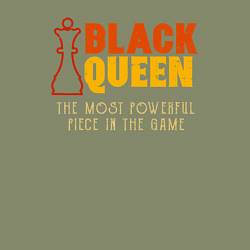 Свитшот хлопковый мужской Черная королева cамая сильная фигура в игре, цвет: авокадо — фото 2