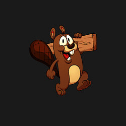 Свитшот хлопковый мужской Бобер несет брус, цвет: черный — фото 2