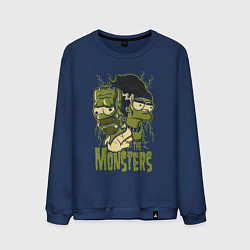 Свитшот хлопковый мужской The Simpsons - the monsters!, цвет: тёмно-синий