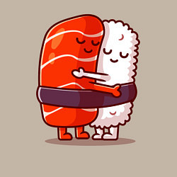 Свитшот хлопковый мужской Суши Любимые Обнимашки, цвет: миндальный — фото 2