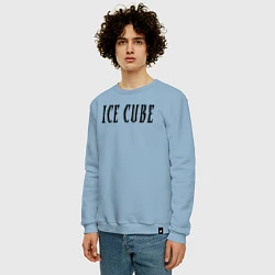 Свитшот хлопковый мужской Ice Cube - logo, цвет: мягкое небо — фото 2