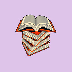 Свитшот хлопковый мужской Стопка научных книг, цвет: лаванда — фото 2